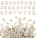 208 Stück Holzbuchstaben klein, Holz Buchstaben Alphabet A-Z & Zahlen 0-9 für DIY Projekte, Vorschule, Tischdekoration, Geschenkverpackung