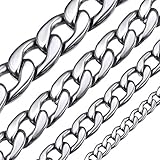 ChainsHouse panzerkette Herren 5mm Breit 20 inch Edelstahl kubanischekette Herren Schmuck mit Schmuckbeutel Vater/Großevater/Bruder
