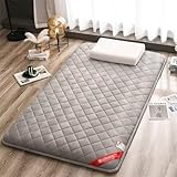 Futon Matratze - Verdickte Harte Baumwoll -japanische Futon -matratze, Faltbare Roll -up -bodenmatratze, Tragbare Schlafmatratze Für Studentenwohnheime, Gastbett, Sofa, In M(Size:120*200cm,Color:grau)