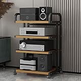 ZXDTVFGN 3 - Stufiger, Beweglicher Medienständer mit Rädern – Vielseitiges Audio - Rack - Schrank für Fernseher, Av - Komponenten, Spielkonsolen, Streaming - Geräte und Stereoanlagen