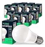 V-TAC 10x LED Glühbirne E27 8,5W (entspricht 60W) A60-806Lumen - LED Lampe 4000K Neutralweiß - LED Glühlampen - Energiesparlampe