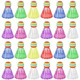 24 Stück Nylon Badminton Bälle Set,Federball,Federbälle aus Kunststoff,Mehrfarbiger Badminton Bälle,Farbiges Badminton,Geeignet für Indoor und Outdoor Sport,Training,Unterhaltung und Bewegung