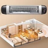 Mursche Heizstrahler Terrasse Infrarotheizung - 2500W Elektrisch Wärmestrahler Wandmontage 3 Heizstufen Terrassenstrahler Aussen Infrarot Strahler Outdoor mit Fernbedienung