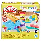 Play-Doh Knetwerk Starter Set, 3 x 56 g Dosen bunter Knetmasse, 2 Accessoires und eine Förmchenmaschine, zum Basteln und Entdecken, kreatives Weihnachtsgeschenk für Kinder ab 3 Jahren