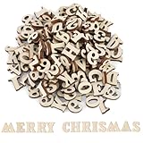 200 Stück Holzbuchstaben und Holzzahlen, Buchstaben Holz (A-Z), Zahlen Holz (0-9), Geeignet für Dekoration, Frühes Lernen, DIY Bastelprojekte