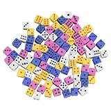 100 Stück D6-Mini-Würfel, 5mm, Vielfältige Farben, Ideal für Casino-Themen, Brettspiele, Mathematikunterricht und Partys, Quadratische Form, Robustes ABS-Material