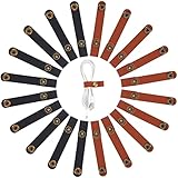 GORGECRAFT 20 Stück 2 Farben Leder Kabelbinder Kabelbinder Schwarz Braun Kabel Organizer Kabelmanagement Für USB Kabel Kopfhörer Drähte