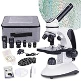 BEBANG Mikroskop für Kinder Studenten Erwachsene 40–2000x Vergrößerung Professionelle Biologische Mikroskope,LED-Beleuchtung bildungstechnisches Mikroskop mit Kits,15 Dias für Labor-Klasse Studie