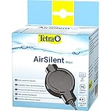 Tetra AirSilent Maxi - leise Aquarium Luftpumpe, Komplettset inklusive Ausstömerstein, geeignet zur Versorgung mit Sauerstoff von Aquarien mit 40 - 80 L, Schwarz