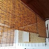 XBXUKRHRPV Retro Bambus-Rollo, Bambus Rollo 60 80 120 140 160 cm Breit, Vorhänge Aus Natürlichem Schilfrohr, Rollos Im Retro-Stil Mit Lift, Für Fenster, Tür, Balkon Und Garten, Anpassbar Rollo Bambus