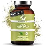 QIDOSHA® Ginkgo Biloba 50:1 Extrakt Kapseln, TESTSIEGER 07/23*, 240 Stk im Glas, deutsche Fertigung, vegan, laborgeprüft, ohne Füllstoffe, NEUE DOSIERUNG & KAPSELMENGE