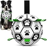 HETOO Hundespielzeug, Hundeball mit Nylon Seil, Premium Hundefußball Spielzeug für Mittlere Große Hunde Indoor & Outdoor Unterhaltung (6 Zoll)