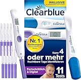 Clearblue Kinderwunsch Kombipack Fortschrittlich & Digital, 10 Ovulationstests + 1 digitale Testhalterung + 1 Schwangerschaftstest Schnelle Erkennung, Fruchtbarkeitstest für Frauen/Eisprung
