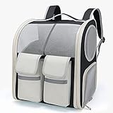 SLDMJFSZ Hundetragetasche,Hunderucksack Katzenrucksack Haustier Rucksack für große Katzen Kleine Hunde Tasche,Schwarz