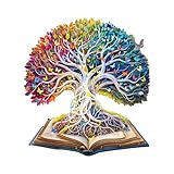 Jigfoxy Holzpuzzle Erwachsene, Baum des Lebens Holz Puzzle Erwachsen,einzigartiges Holztierpuzzle, Familie und Freunde L-34 * 31.3cm-280pcs