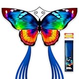 SGftre Bunte Schmetterlingsdrachen leicht zu fliegen Spielzeug, Riesiger Drachen für Kinder und Erwachsene, Strand Drachen Familie Outdoor Spielzeug (Sparking Butterfly)