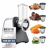 ADE Gemüseschneider elektrisch | Gemüsehobel | Reibe für Obst und Gemüse | Karotten, Gurke, Nüsse | 4 extrascharfe Einsätze | Käsereibe 200 bis 500 W