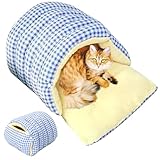 Niedliches verdicktes kariertes Welpenbett, warmes Hundebett, Katzenbett, robust, leicht zu reinigen, klein/groß, für Zuhause, Bett, Stuhl und Boden