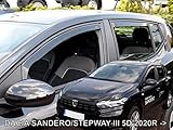J&J AUTOMOTIVE | Windabweiser Passend Für Sandero/Stepway ab 2021, Heko Regenabweiser, Getönt, Set 4-Teilig, Vorne, Hinten, Aerodynamisch
