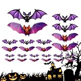 Aufkleber - 24 Stück 3D beleuchtete gruselige aufkleber | Deko Für Zuhause Feiertag Schlafzimmer Schule Klassenraum - Schlafzimmer Wohnzimmer Schule Einzelhandelsgeschäft Feiertag Geburtstagsfeier