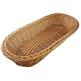 Lanko Ovaler geflochtener Weidenkorb, Brotkorb, Servierkorb, 35,6 cm, Aufbewahrungskorb für Lebensmittel, Obst, Kosmetik, Tischplatte und Badezimmer