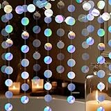 4 Stück Glitzer Deko Party,Papier Girlande Geburtstag,Bunt Glitzer Girlande,4m Kreis Banner Girlanden,Hängende Iridescent Runde Garland Dekoration,für New Year 2026 Hochzeit Aufhängen Party Deko
