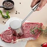 Fleischklopfer, Fleischhammer, hochwertiger Hammer zum Klopfen von Fleisch, Edelstahl, matt, Spülmaschinengeeignet, Schnitzelklopfer, Fleischplattierer, ideal für Schnitzel, Koteletts, Steaks
