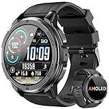 OUKITEL Smartwatch Herren, Militär Wasserdicht Fitness Watch Tracker mit 123 Sportmodi, 410mAh Akku reicht für 15 Tage, 1,43' AMOLED Display, Armbanduhr mit Pulsmesser Schlafmonitor für Android iOS