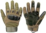 Xnuoyo Gloves Gummi Hart Vollfinger und Halbe Fingerhandschuhe Touchscreen Handschuhe für Motorrad Radfahren Jagd Klettern Camping (L, Armeegrün)