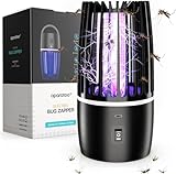 Insektenvernichter Mückenfalle 4000mAh Elektrisch USB Wiederaufladbarer Mückenvernichter Elektrische Lampe Fliegenfalle Insektenschutz Innen Außenbereich Schädlingsbekämpfung Lockstoff (Schwarz)