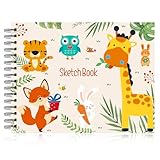Zeichenblock Kinder, (140 g/m², 60 Blatt) Skizzenbuch A4 Zeichenpapier mit Spiralbindung Malblock Sketchbook Geschenk für Kinder Malanfänger zum Zeichnen Schreiben Skizzieren