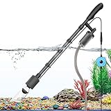 fishkeeper Mulmsauger Aquarium Elektrisch mit Einstellbar Durchfluss DC Controller, 6-in-1 25W Multifunktions Aquarium Sauger Bodengrund Reinigen, Sichere Elektrische Wasserwechsel Set & Kiesreiniger