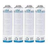 CFH Universaldruckgasdose AT 2000 4 Stück - Druck Gas Dose mit Anschraubgewinde nach DIN EN 417, Propan/Butan-Gasgemisch (30%/70%), 4x Inhalt 330 g, Für Gasgeräte mit Schraubanschluss nach DIN 521