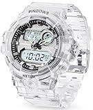 Damen Uhren Digitale Sportuhr für Damen Teenager,7 Farbige LED Licht,Großes Analog Digital Anzeige Uhr mit Wasserdichte Alarm Licht Stoppuhr Stündlicher Glockenschlag Multifunktions Armbanduhren