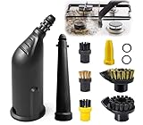 Zubehör für Kärcher Dampfreiniger für SC1 SC2 SC3 SC4 SC5, Kärcher Handdüse Ersatzteile Set, Verlängerte Düse, Gebogene Düse, Rundbürste für Kärcher Dampfreiniger (Rote Rundbürste)