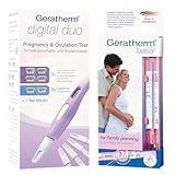 GERATHERM Kinderwunsch-Kombi für Schwangerschaft und Ovulation/Natürliche Familienplanung digital + analog/Digitaler 2-in-1 Schwangerschaftstest & Ovulationstest und analoges Basalthermometer