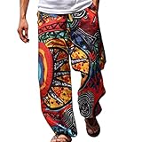 Herren Cargo Hosen Mode Freizeithosen Outdoorhose Sweathose für Männer Regular Fit Stretch Hip Hop Hose Männer Vintage Washed Breites Bein Jogging-Hose Aestethic Sweatpants für Urlaub Strand Alltag