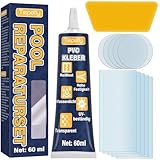 Tiepetly Pool Reparaturset Wasserdicht, Pool Flicken Unterwasser Transparent, für Flickzeug Luftmatratze, Schlauchboot, Zelt, PVC, ABS, Eva und Gummi