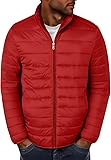 Caxndycing Herren Daunenjacke Warme mit Reißverschluss Winterjacke Taschen Männer Jacke Klassische Steppjacke Gefütterte Übergangsjacke Stehkragen Windabweisend Winter-Daunenjacke