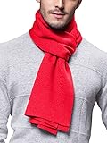 Winter Herbst Herren Strickschal Wolle Gestrickter Schal Warm Weich Einfach Schick Gentleman - 180 * 30 cm Einfarbig Rot
