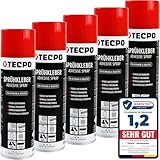 TECPO 5X Sprühkleber, 500ml Industriekleber, Kontaktkleber Alleskleber für Leder, Schaumstoff, Kunststoff, Metall, Papier, Gummi UVM.