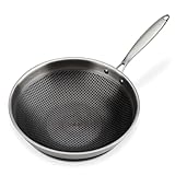 GSW 868402 Wok-Pfanne Asia mit Glasdeckel- ⌀32 cm, Silber