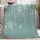 Alpaka Decke Kinder Flanell Fleece Decke Weiche Flauschige Mikrofaser Bedruckte Überwürfe DeckenWeiße Blumen 135x150cm
