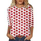 2025 - Damen Valentine Herbst/Winter Pullover Übergröße Casual Viertel Ärmel T-Shirt Kompressionsshirt Herren Neon (L)