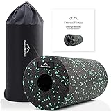 EVEREST FITNESS Faszienrolle Wirbelsäule 30 cm mittel-hart in schwarz/grün inkl. Booklet - Professionelle Faszien Rolle für Rücken - Foam Roller - Massagerolle - Fitness Rolle - Yoga Massageroller