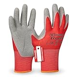 Gebol Eco Grip, Arbeitshandschuhe für einen sicheren Griff, Latexhandschuhe für Herren, Größe L (Gr 9), Rot, 1 Paar