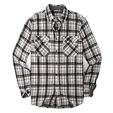 Alex Vando Herrenhemd, Knopfleiste, normale Passform, langärmelig, lässig, kariert, Flanellhemd, Grau/Weiß/Kaffee, 5X-Groß