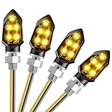 CICMOD 4 Stück Motorrad LED Blinker, Mini Blinker E geprüft Microblinker Universal Smoked LED Blinker für Scooter Quad Roller Cruiser