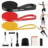 Fokky Fitnessbänder, Resistance Bands, Fitnessband Gymnastikband für Muskelaufbau, 3er Set Widerstandsstufen, Ideal für Yoga, Pilates, Muskelaufbau, Physiotherapie für Männer Frauen