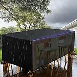 AUWUUA Abdeckhaube Gartenmöbel 220x215x100cm/LxWxH Multi Größe Gartentisch Wasserdicht Abdeckplanen für Tische, Stühle, Sofas, Gartenmöbel, Winterfest Winddicht Staubdicht Anti-UV Oxford Gewebe